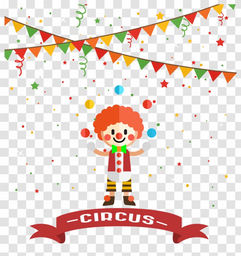 Poster Circus Party Child - Childrens - Vector Cute Clown FIG. Transparent PNG