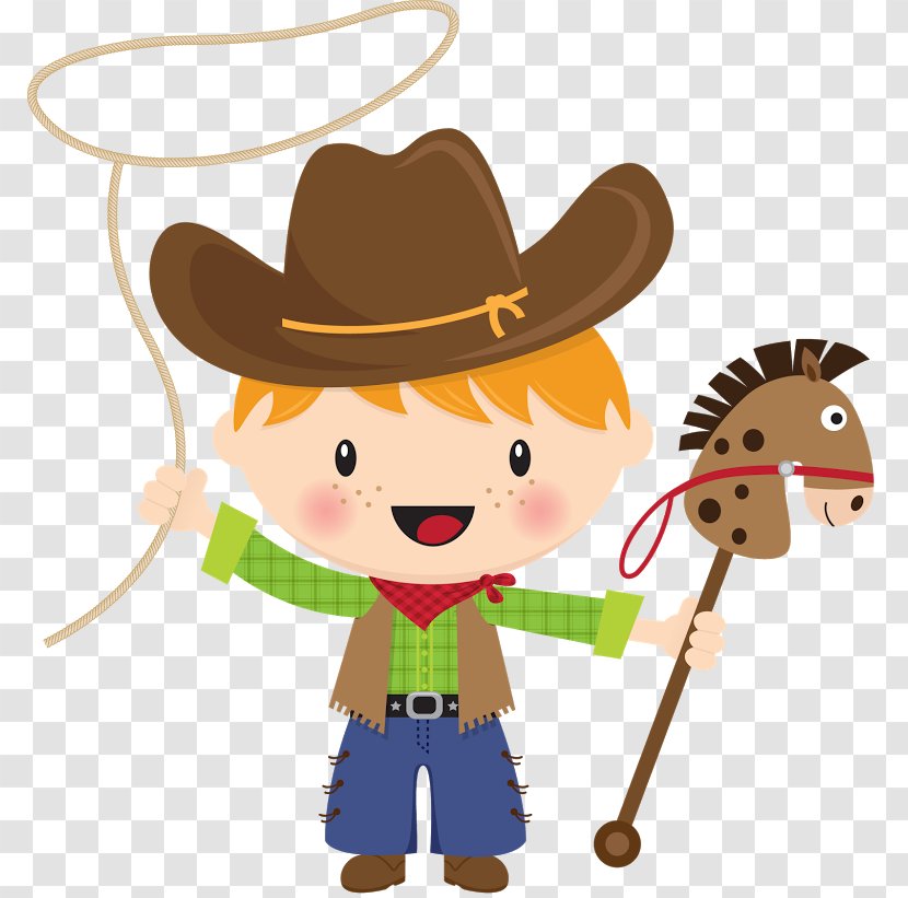 American Frontier Cowboy Clip Art - Cartoon - Baby Boy Shower Transparent PNG