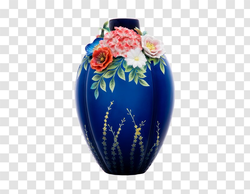 Vase Franz Porcelain Cobalt Blue Urn - Flower Transparent PNG