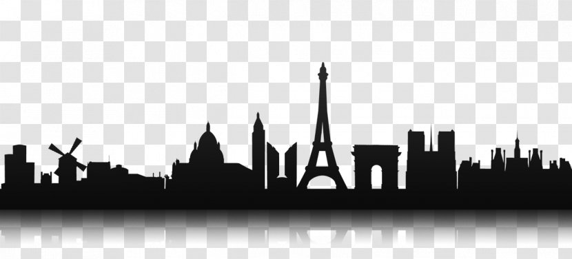 Paris Silhouette Skyline - Wall Decal Transparent PNG