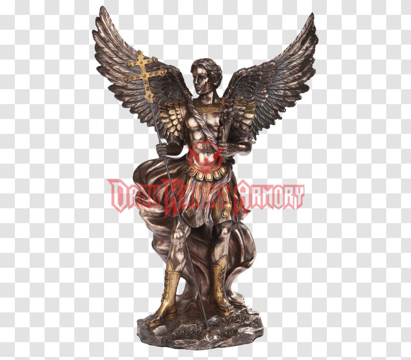 Gabriel Michael Archangel Uriel Statue - Bronze Sculpture - Angel Transparent PNG