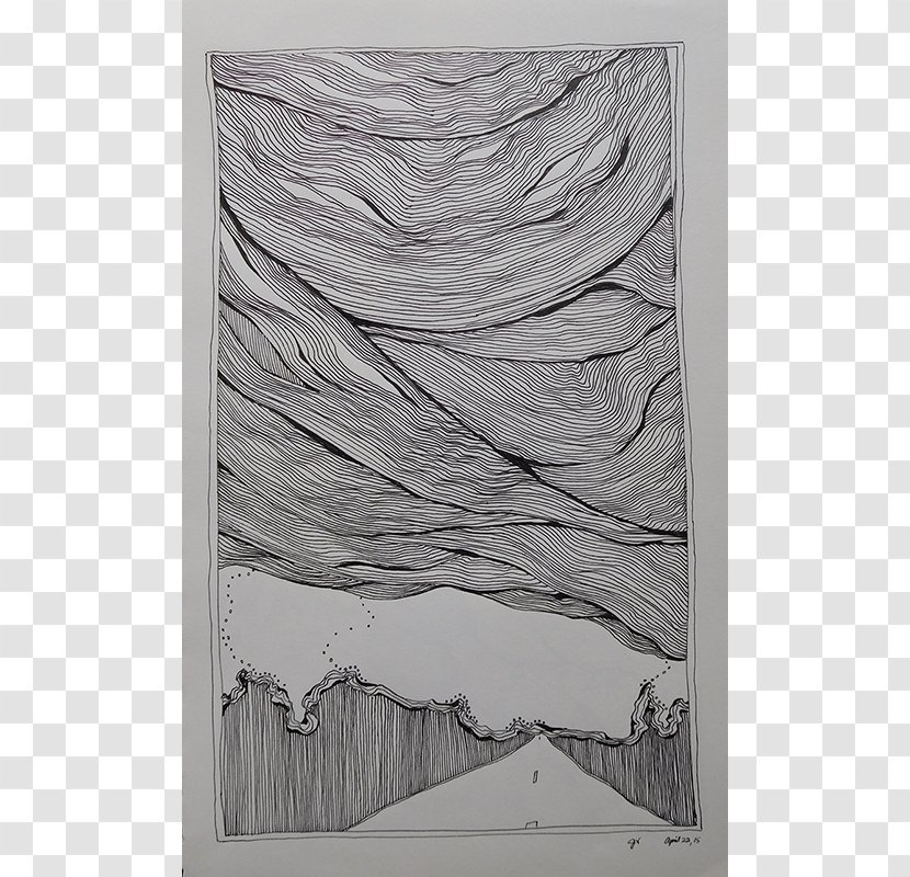 Paper Drawing Pen Ink Art - Landscape Material Transparent PNG