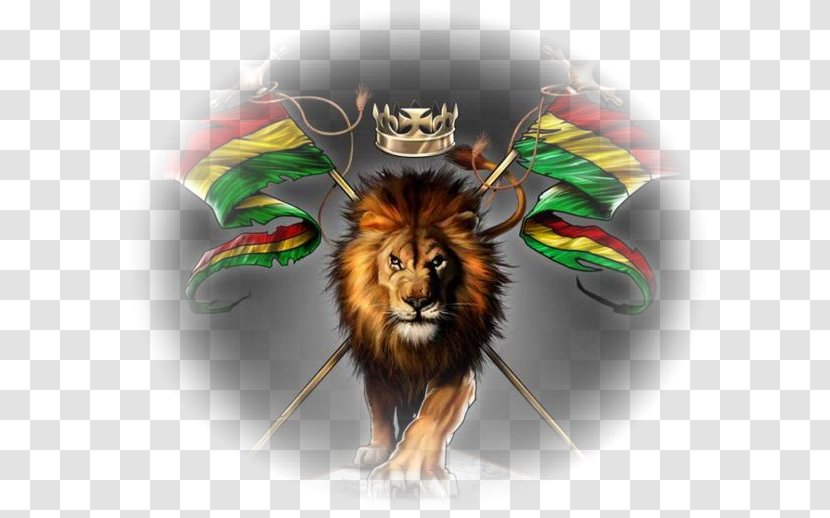 Lion Of Judah Ethiopia Kingdom Rastafari - Mammal Transparent PNG
