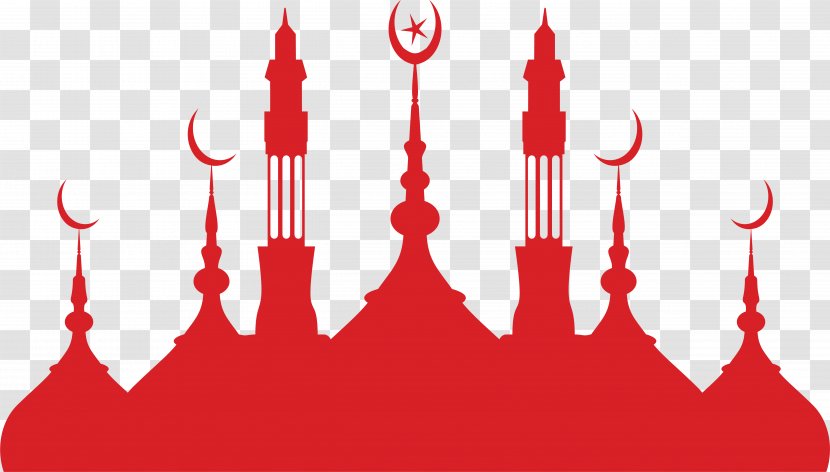 Mosque Silhouette Islamic Architecture - Islam - Red Church Transparent PNG