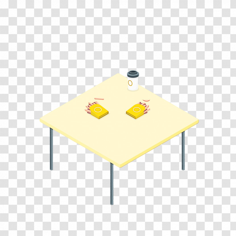 Table Furniture Yellow Line Font Transparent PNG
