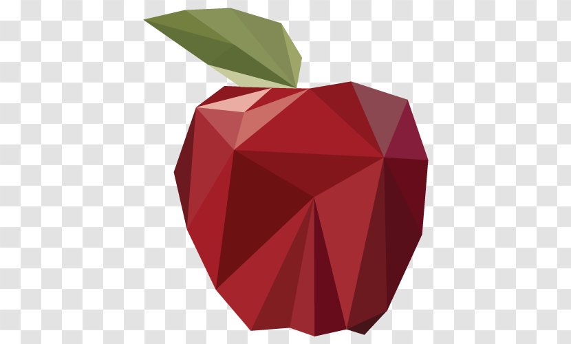 Apple Polygon - Food - Polygonal Transparent PNG