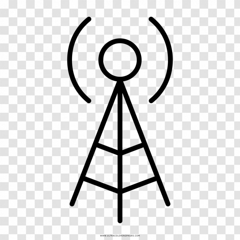 Aerials Drawing Telecommunications Tower Photography Television - Radio Receiver - Coloring Page Transparent PNG