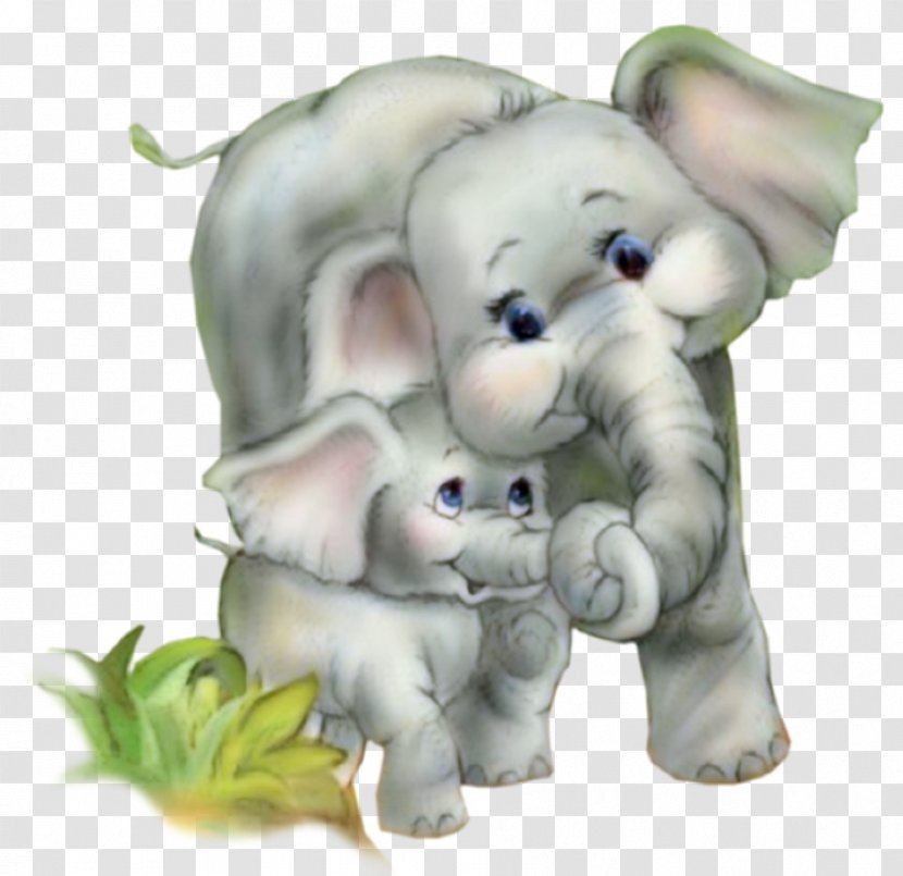 Greeting Guestbook Internet Forum Clip Art - Figurine - Mother And Baby Elephant Transparent PNG