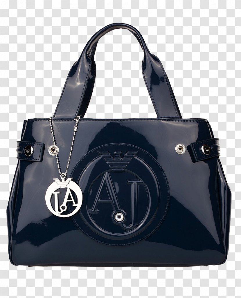 Armani Tote Bag Designer Handbag - Giorgio Black Patent Leather Transparent PNG