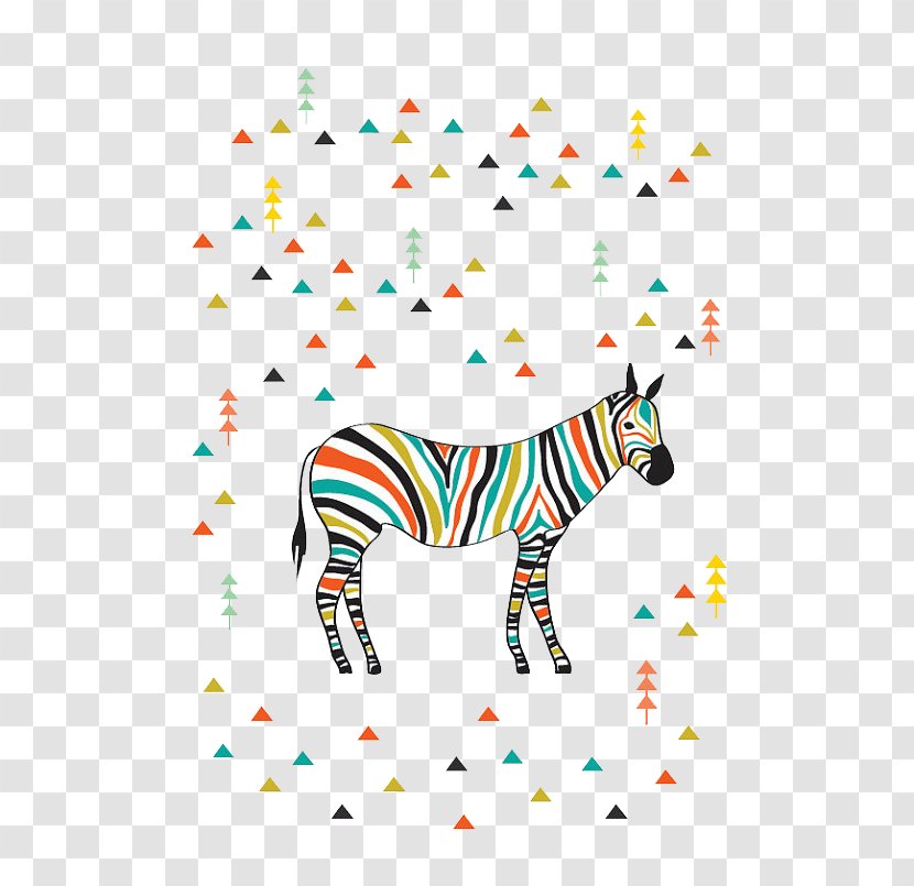 Horse Zebra Child Drawing Illustration - Wall Decal - Cartoon Transparent PNG