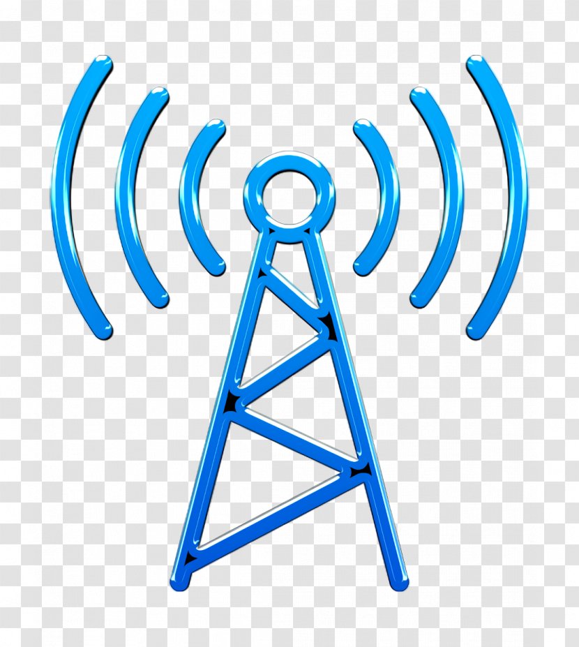 Communication Icon Antenna - Symbol Electric Blue Transparent PNG