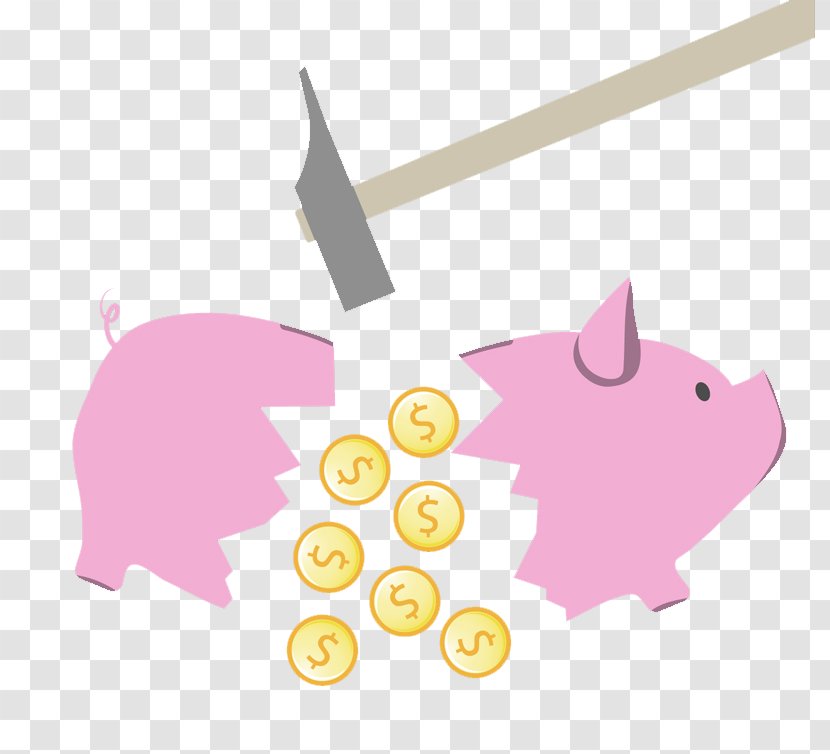 Euclidean Vector Piggy Bank - Small To Medium Sized Cats - By Crack Transparent PNG
