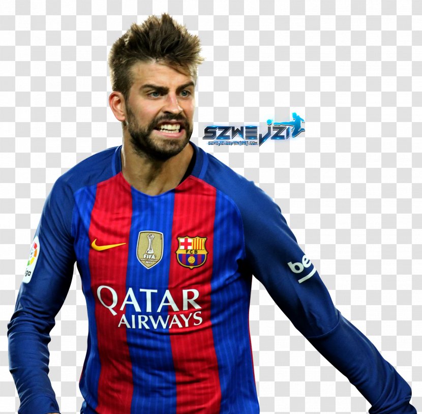 Gerard Piqué FC Barcelona Jersey Clip Art - Electric Blue - Fc Transparent PNG