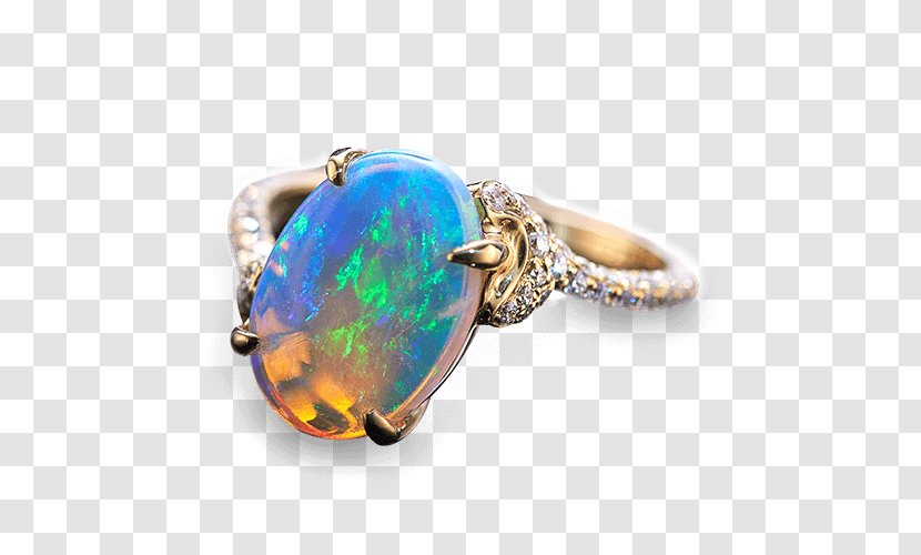 Opal Engagement Ring Jewellery Gemstone - Body Jewelry Transparent PNG