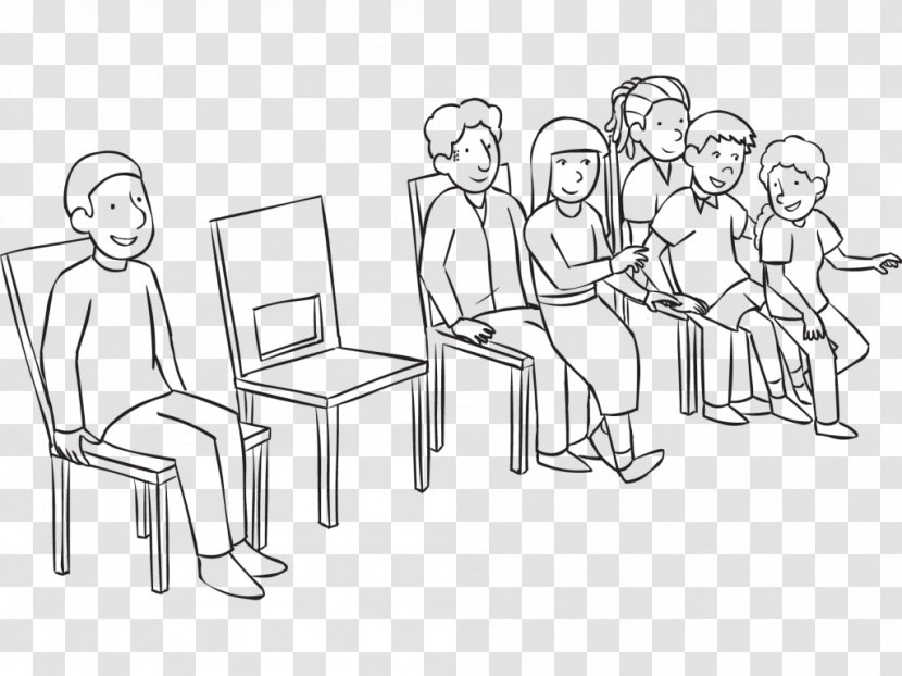 Table Sketch Sitting Chair Drawing - Person - Indoor Pe Classroom Transparent PNG