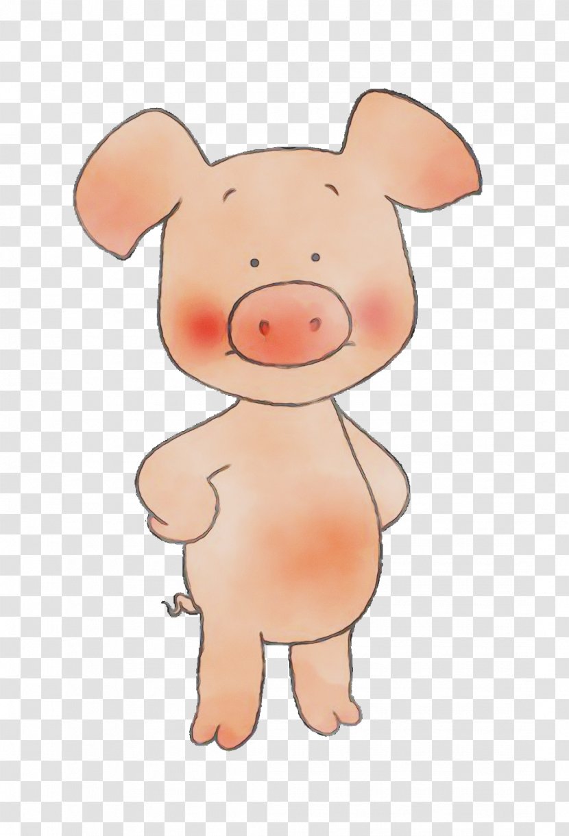 Cartoon Domestic Pig Suidae Pink Nose - Animation Livestock Transparent PNG