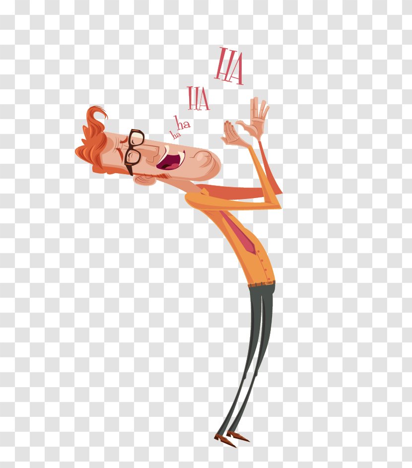 Cartoon Animation Illustration - Doubled Up Laughing Man Transparent PNG