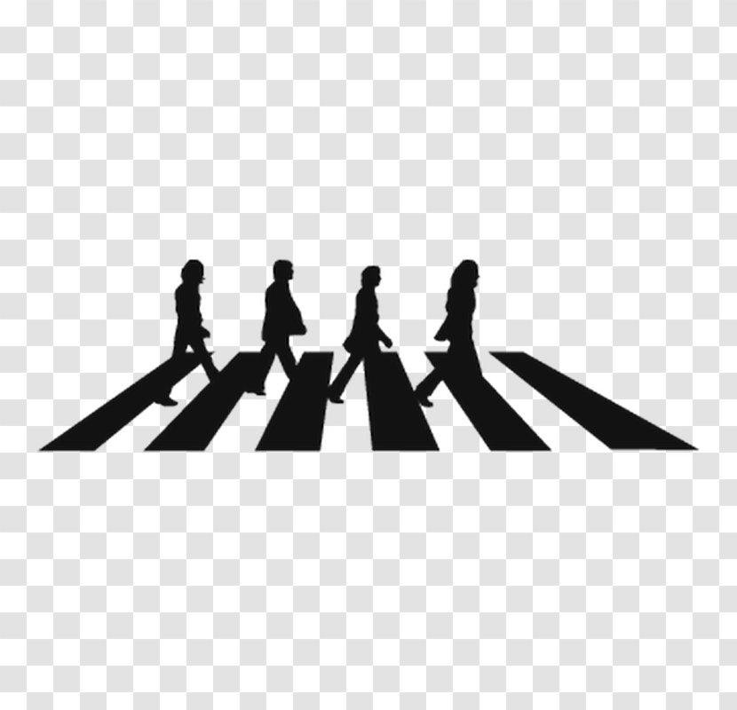 Abbey Road The Beatles Stencil Mural Wall Decal - Black - Silhouette Transparent PNG