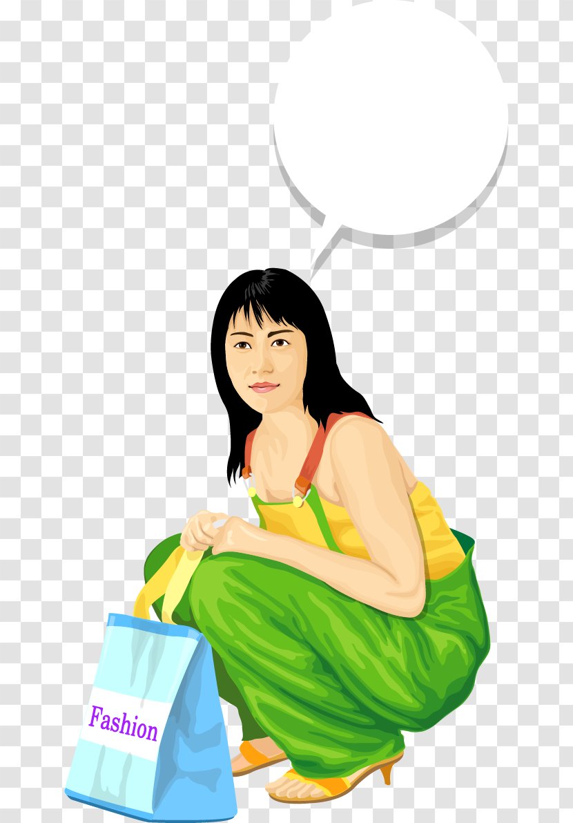 Woman Cartoon - Vector Painted Thinking Beauty Transparent PNG