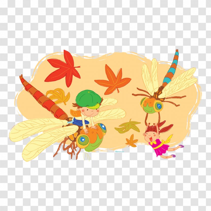 Animation Cartoon - Hand Painted Dragonfly Download Transparent PNG