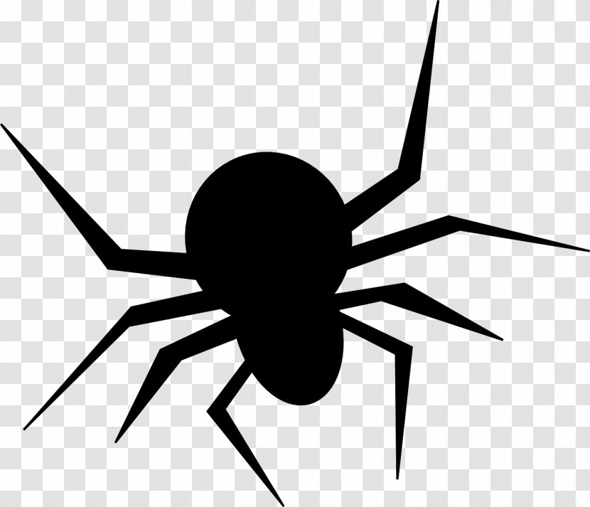 Scary Spiders Clip Art Image - Black And White - Halloween Spin Class Transparent PNG