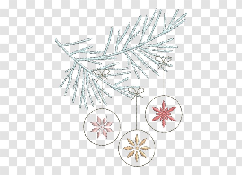 Embroidery Branch Christmas Tree Pattern Transparent PNG