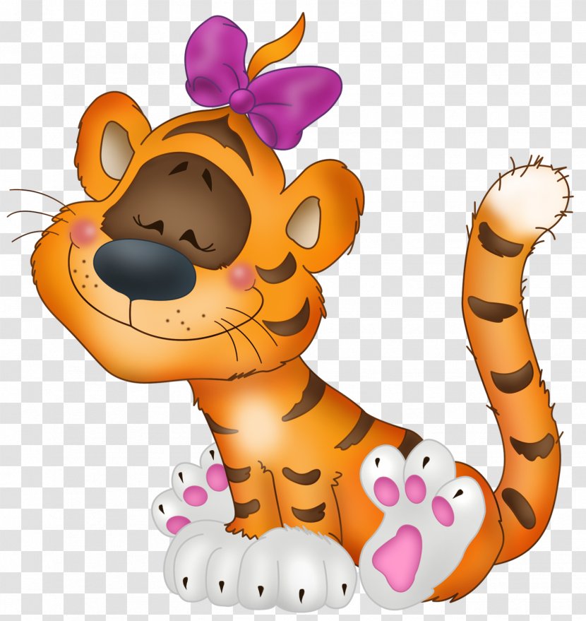 Tiger Drawing Clip Art - Stuffed Toy - With Bow Cartoon Free Clipart Transparent PNG