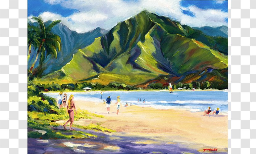 Hanalei Beach Park Richardson Painting Rolf Preuss - Sea Transparent PNG