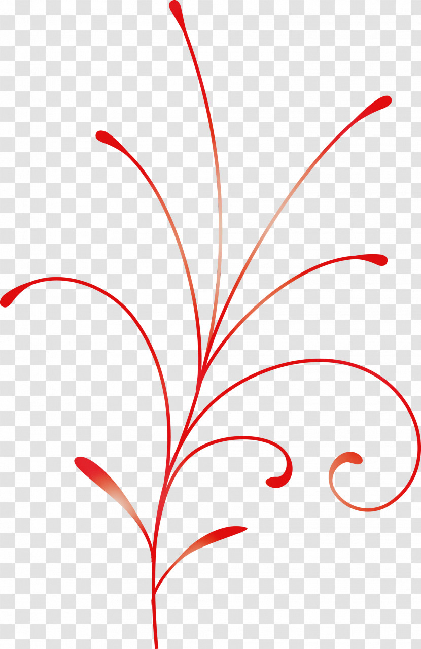 Red Line Leaf Plant Transparent PNG