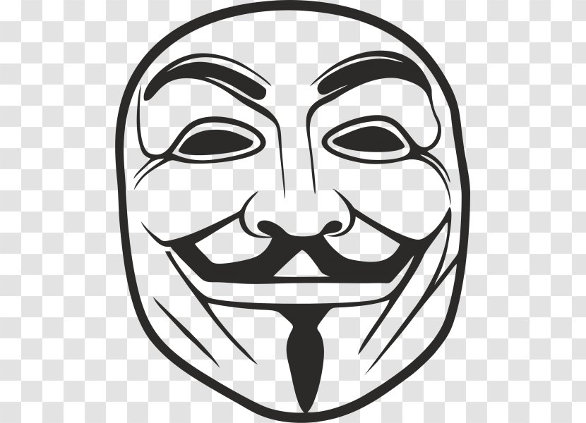Guy Fawkes Mask Anonymous Drawing - Anonymity Transparent PNG