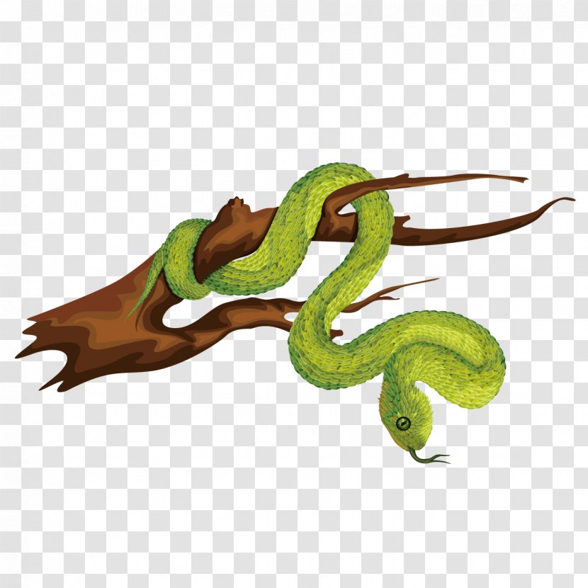Snake Vipers Clip Art - Reptile - Wrapped Around The Wood Transparent PNG