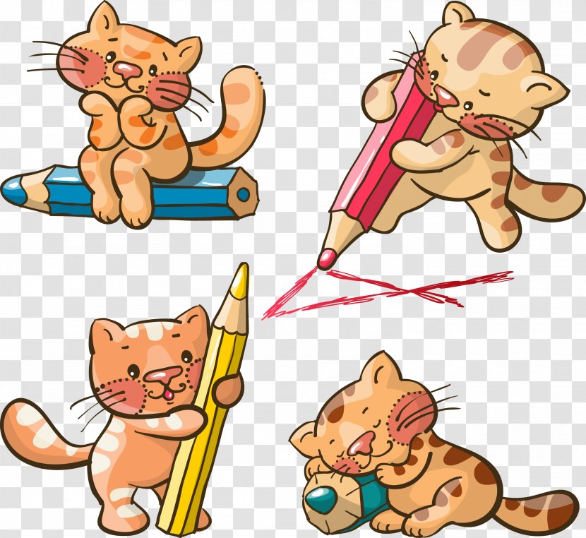 Cat Kitten Pencil Cuteness - Art - Clipart Transparent PNG