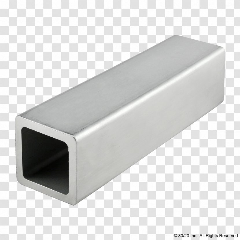 80/20 Tube Mill Finish Surface Finishing Metal - 6063 Aluminium Alloy - Square Transparent PNG