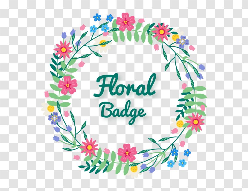 Floral Design Cut Flowers Wreath Petal - Flower - Beatiful Badge Transparent PNG