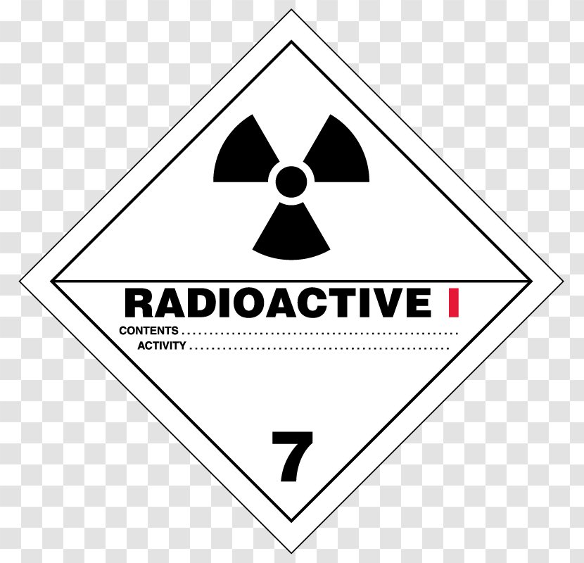 Dangerous Goods HAZMAT Class 7 Radioactive Substances Label Placard Material - Hazmat 3 Flammable Liquids Transparent PNG