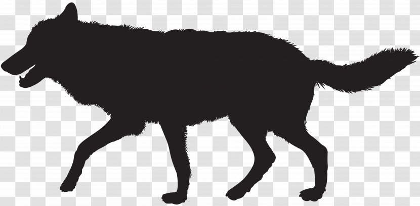 Dog Silhouette Clip Art - Wildlife - Wolf Transparent PNG