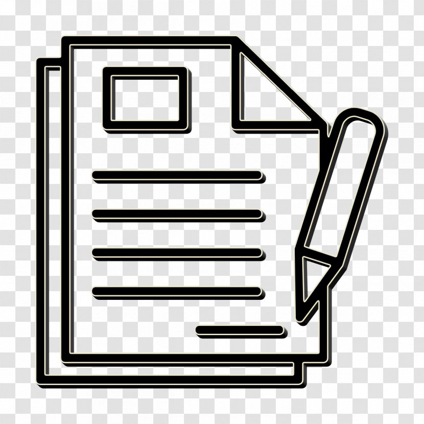 Contract Icon Business And Finance Document - Coloring Book Transparent PNG