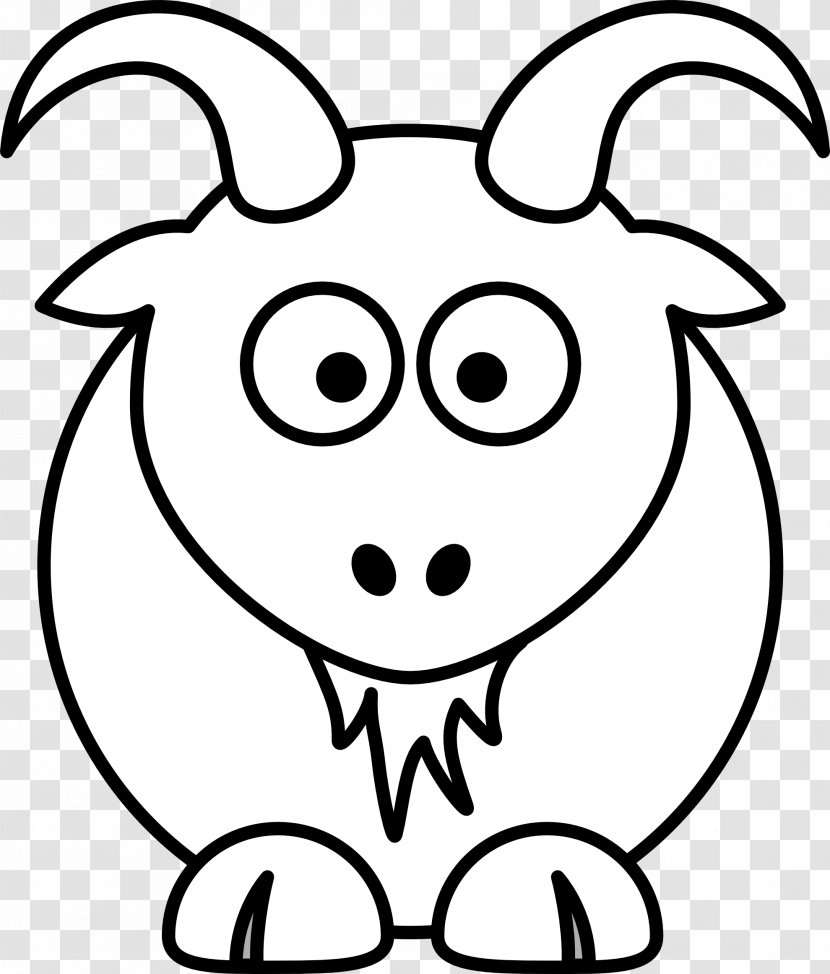 Coloring Book Cartoon Goat Child Clip Art - Flower - Black And White Animals Transparent PNG