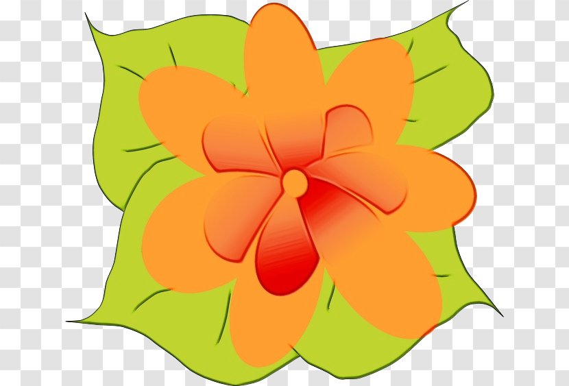 Petal Cut Flowers Clip Art Floral Design Flowering Plant - Green - Orange Transparent PNG