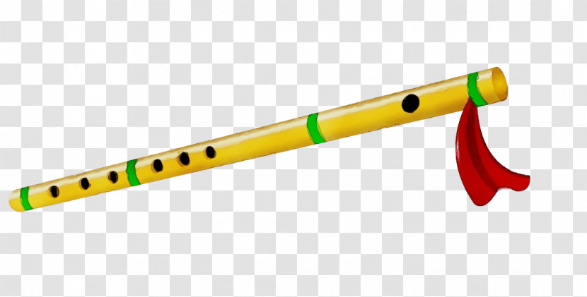 Tin Whistle Bansuri Wind Instrument Flageolet Yellow Transparent PNG