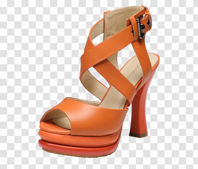 Sandal Shoe High-heeled Footwear - Orange - Bohemia Wind High Heels Transparent PNG