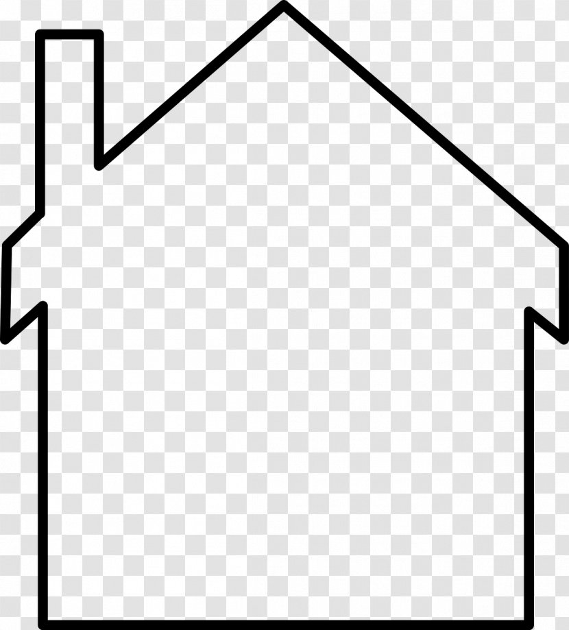 House Outline Clip Art - Black And White Transparent PNG