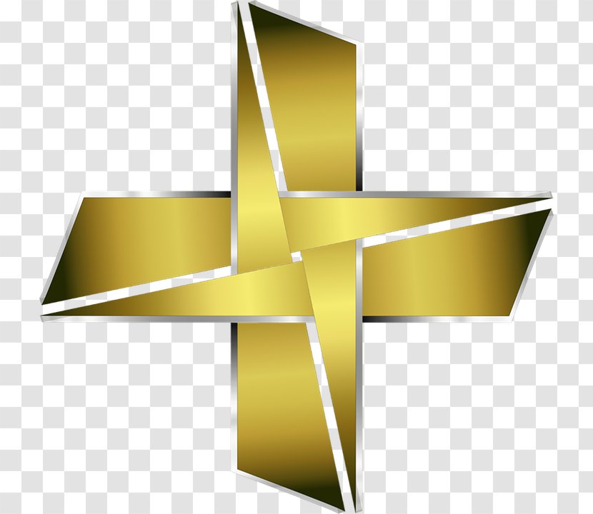Metal Logo Cross - Symmetry - Gold Transparent PNG