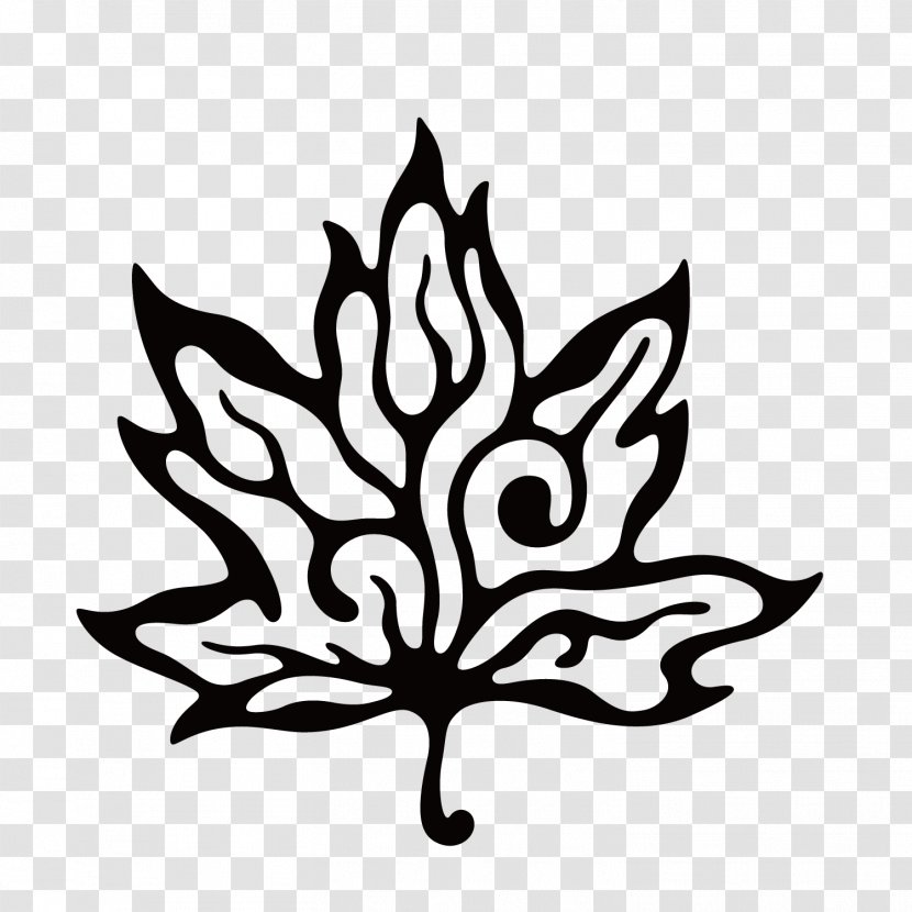 Maple Leaf Black And White Transparent PNG