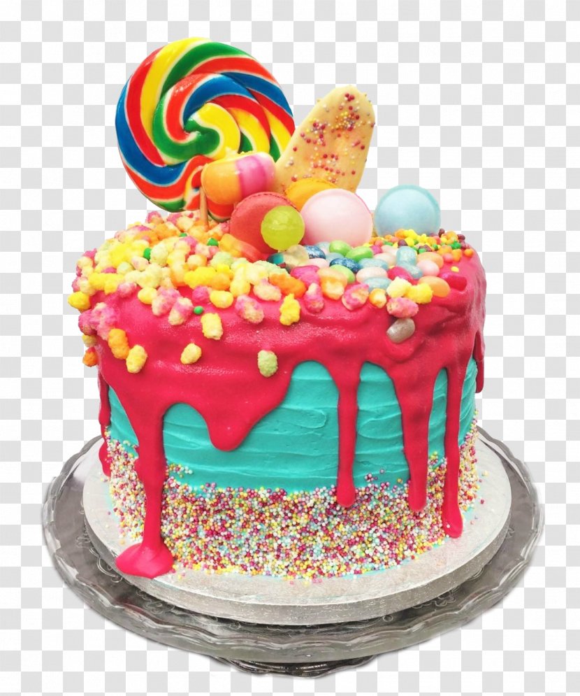 Birthday Cake Torte Dripping Ice Cream - Sweetness Transparent PNG