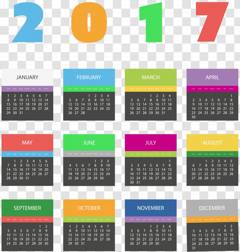 Calendar Clip Art - 2017 Image Transparent PNG