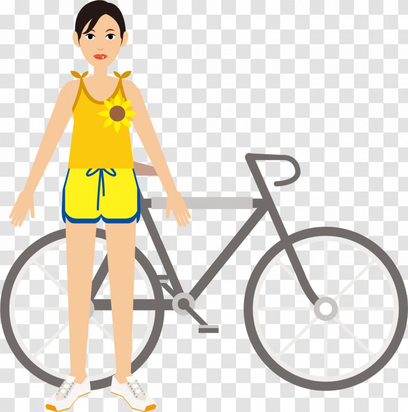 Cartoon Bicycle Cycling Illustration - Watercolor - Character Bike Transparent PNG