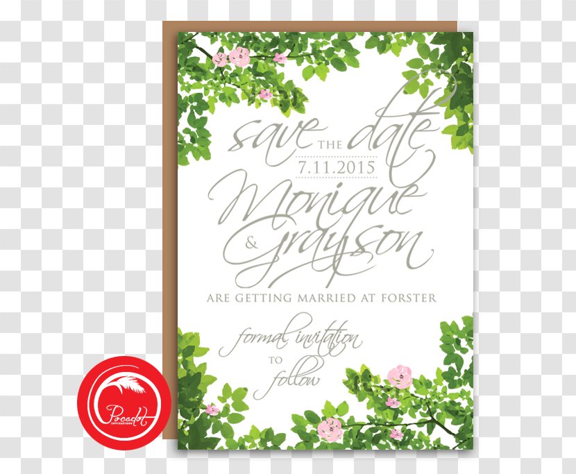 Wedding Invitation Floral Design Save The Date Engagement - Text Transparent PNG
