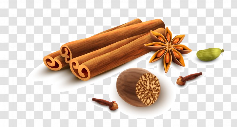 Spice Indian Cuisine Star Anise Cinnamon - Vector Hand-painted Pepper Aniseed Transparent PNG