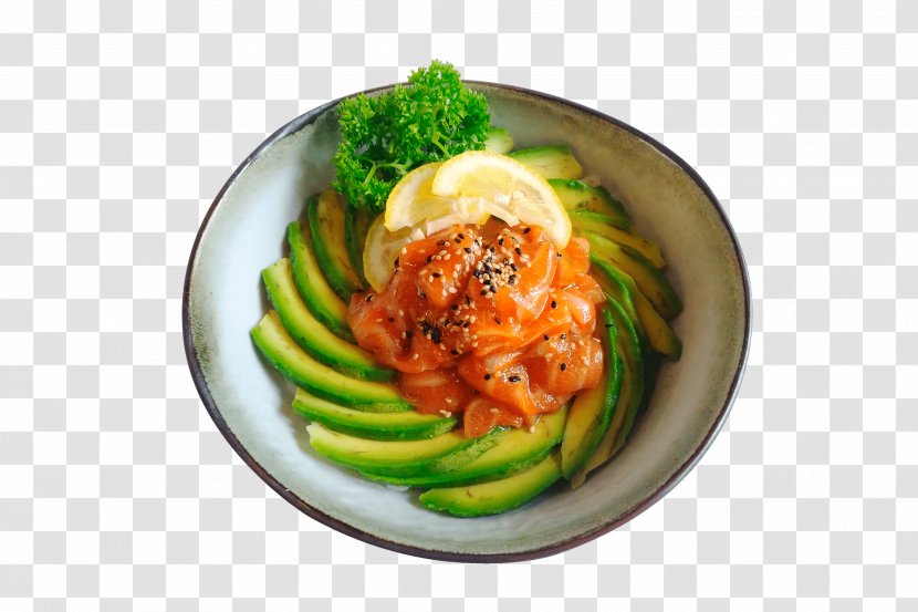 Salmon Tartare Sushi Sashimi Vegetarian Cuisine Chirashizushi - Hors Doeuvre Transparent PNG